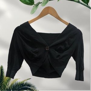 Black Crop Top Cardigan